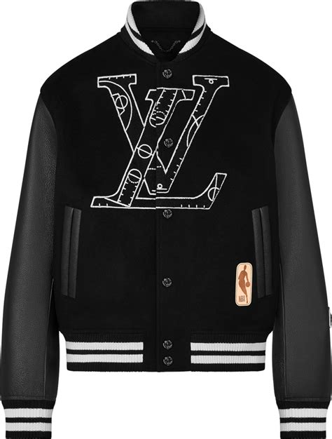 louis vuitton baseball jacket black|Louis Vuitton black leather jacket.